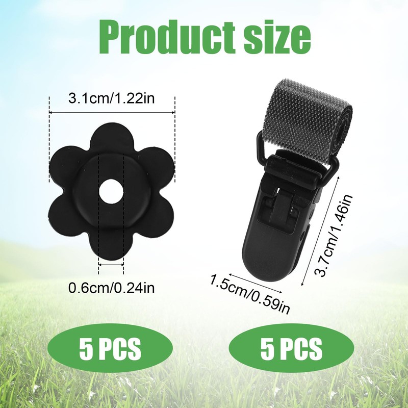 lasuroa 10pcs Garden Flag Clips & Stoppers, Plastic Windproof Stand