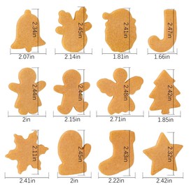 Christmas Cookie Cutters Set, 12 Pieces Stainless Steel Metal Christmas Cookie Cutters Shapes - Gingerbread Men,Christmas Tree,Snowflake, Candy Cane, Santa Face, Star and More