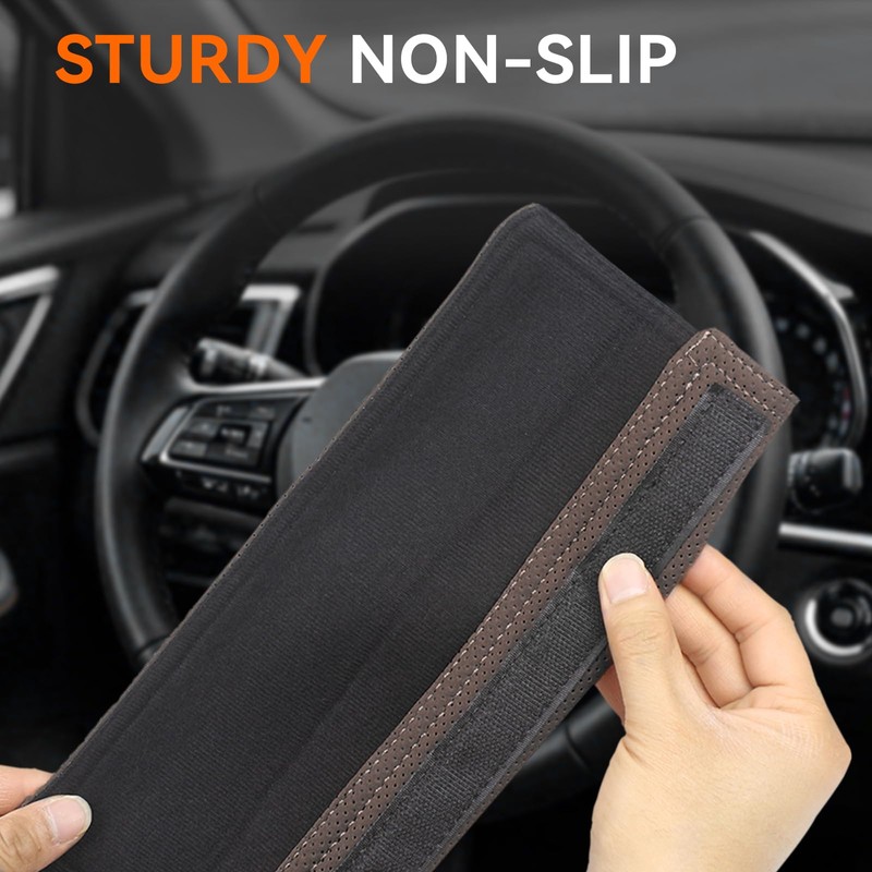GAMPRO Perforated Breathable Car Seat Belt Pads, Microfiber Synthetic Leather