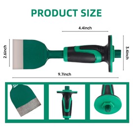 CogniForge Heavy Duty Masonry Chisel,9 Inch Brick Chisel With Hand Protector,for Demolition,Masonry,Carving,Concrete (Green)