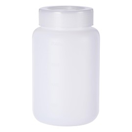 PATIKIL 2000ml Reagent Bottles, PE Wide Mouth Round Graduated Bottles with Screw Cap for Lab Water Reagent Liquids Solid Sample Storage Seal, Transparent White