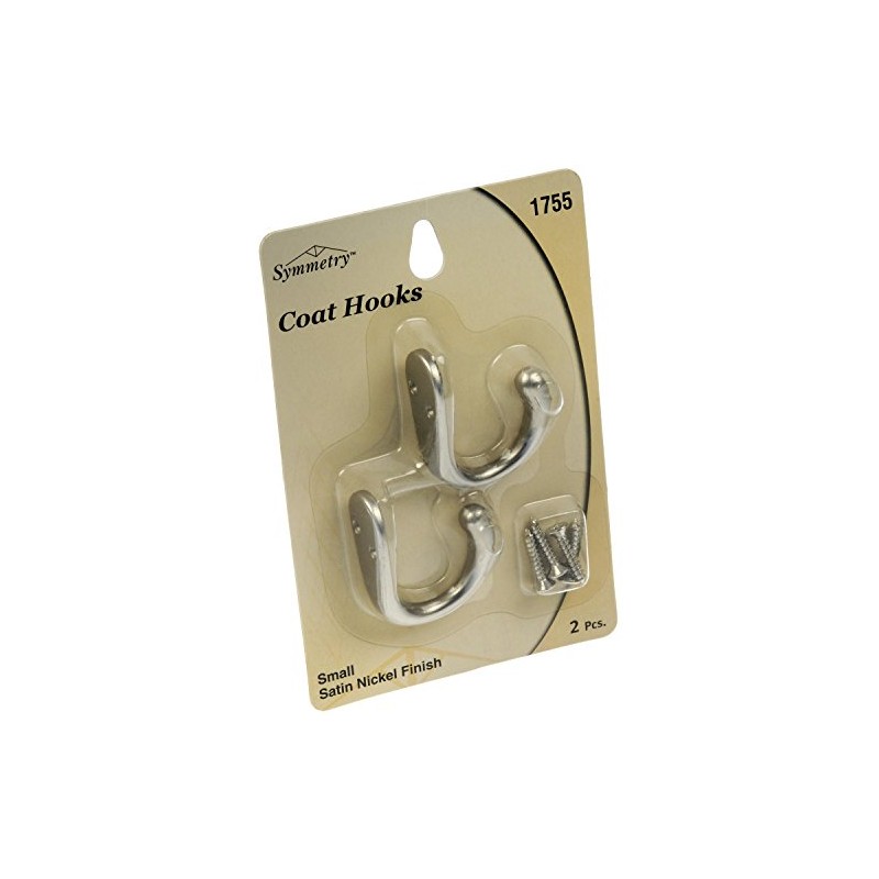 Dorman Hardware 4-1755 Single Coat Hooks with Satin Nickel Finish,