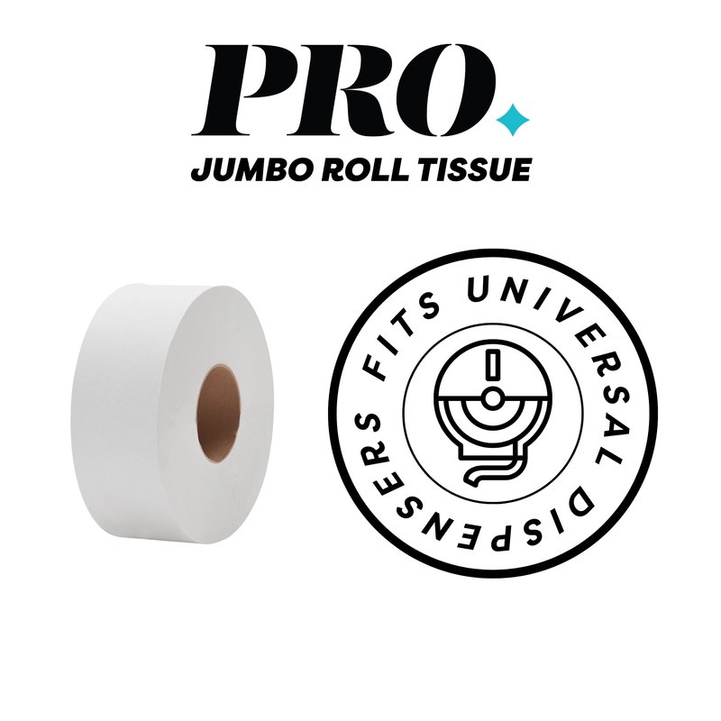 SMPLY PRO Jumbo Roll Tissue – 1,000' Rolls, 12-Roll Case