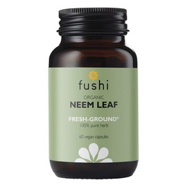 Fushi Organic Neem Leaf Capsules, 60 Caps | Fresh-Ground Whole Food | Detoxifying properties | Cleansing Herb, Purify Both Inside & Outside Body | Ethical & Vegan | Made in the UK