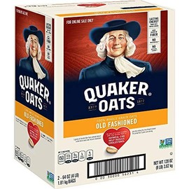 Quaker Old Fashioned Rolled Oats, Non Gmo Project Verified, Two 64Oz B