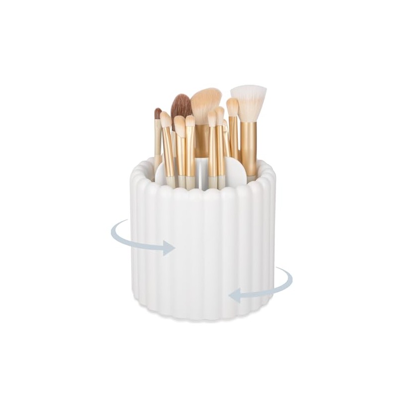 Anyoifax 360 Degree Rotating Makeup Brush Holder 7 Compartments Makeup