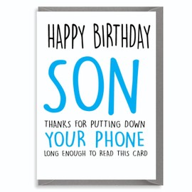 Cheeky Chops irthday Greetings Card Funny Adult Cheeky Rude Quirky Insult Son Phone C306, Full colour, Large A5 Card