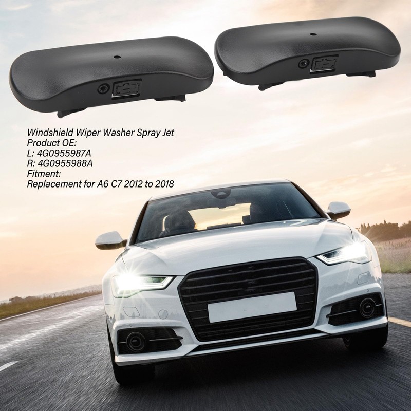 Pair Windshield Washer Nozzles for C7 2012-2018, Heated Windscreen Wiper