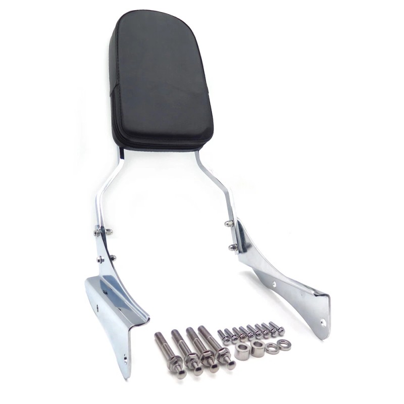 HONGK Chrome Flame Backrest Sissy Bar For 2001-2006 Honda Shadow