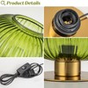 Soutas Glass Globe Table Lamp, Mid Century Modern Green Table