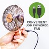 HOLMES 4" Mini Heritage Desk Fan, USB-Powered, Single Speed, 4