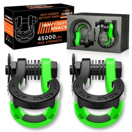 AUTOBOTS Tigertooth D Ring Shackles 45,000lb Break Strength, 3/4”Shackle D Rings Heavy Duty with 7/8 Pin for Tow Strap Winch Offroad Vehicle Recovery Accessories Green