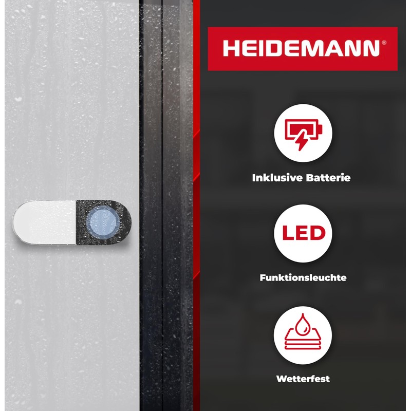 Heidemann Blackline 70910 Wireless Bell Set - Extendible - High