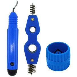 Deburring Tool with 11 High-Speed Steel Blades Storage Handle Design with 2 Pieces Copper Pipe Cleaner and Reamer Set, Burr Remover Hand Tool for Wood, Aluminum, Copper and Plastic