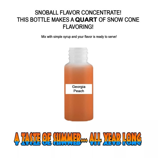 Summer Snow Entertainment GEORGIA PEACH MIX Snow CONE/SHAVED ICE Flavor