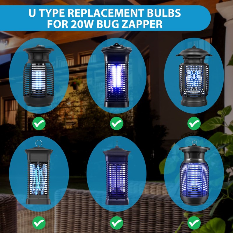 2 Pieces Bug Zapper Light Bulb 2U Type E27 20W