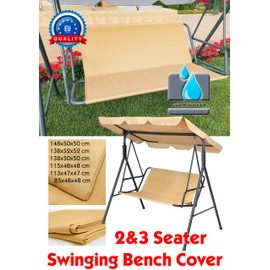 PETELA Replacement Swing Seat Cover Hammock Chair Garden Furniture Swing Chair Outdoor Chair Covers Bench Cover (115cm x 48cm x 48cm, Beige)
