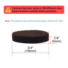 uxcell 40pcs Furniture Pads Round 3/4" Dia Self-stick Non-slip Anti-scratch Felt Pads Floors Protector Dark Brown