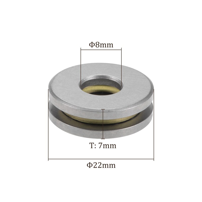 Kozelo 2pcs F8-22M Thrust Ball Bearings [8mm x 22mm x