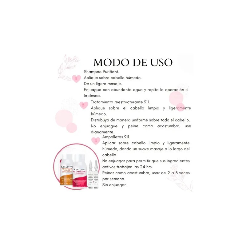 Nutrapel Keráctive 911 Sistema Integral de Reparación Shampoo300 ml+ Tratamiento