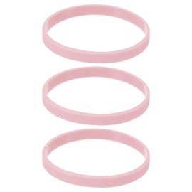 sourcing map Bracelets Wristbands 1/4 Inch Width for Sports Club, Group Games, Party Favors Fashion Party Sports Accessories, Plain Solid Color Wristbands, Light Pink Pack of 3