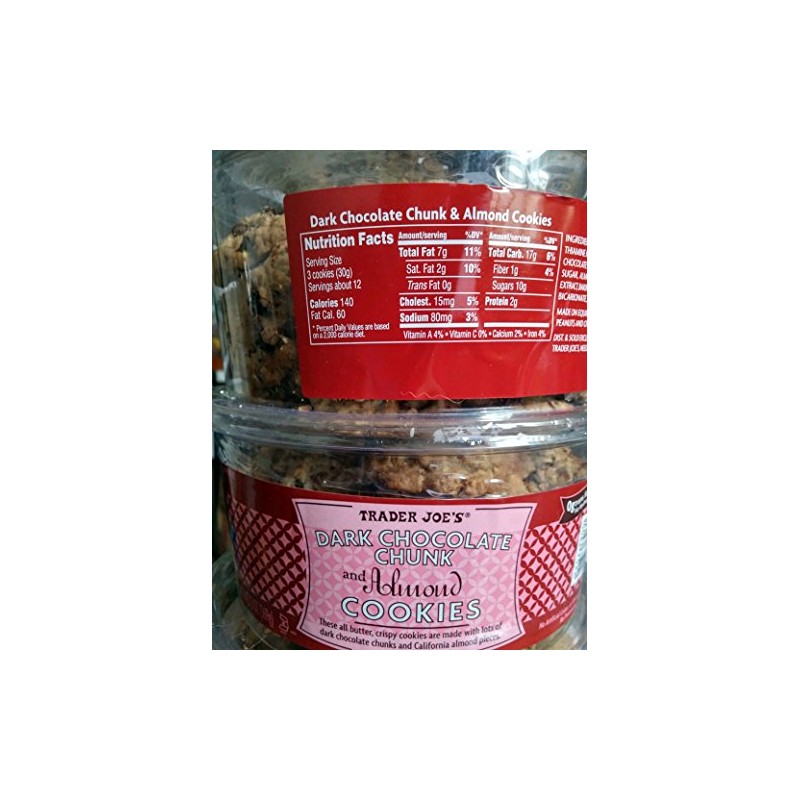2 packages Trader Joe's Dark Chocolate Chunk & Almond Cookies