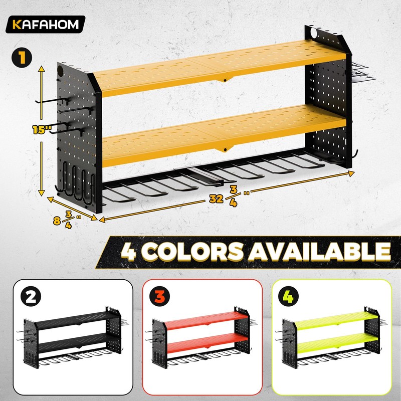 KAFAHOM Power Tool Organizer，Large 8 Drill Holder Wall Mount ，Heavy