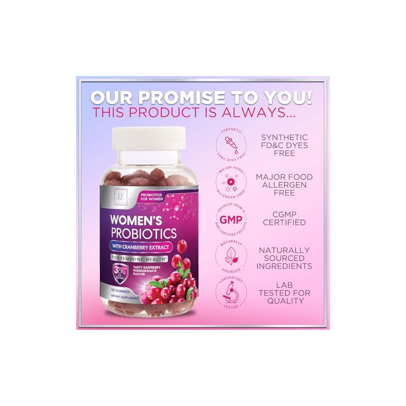 Hello Lovely! Hello Lovely Gomitas Probi?ticas con Ar?ndano para Mujeres: