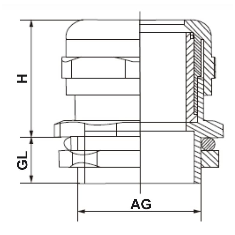 1 piece M32 x 1.5 (brass metal) cable gland /