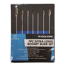 Rotary Burr Set Extra Long 150mm Shank Tungsten Carbide Burrs 7PC High Quality