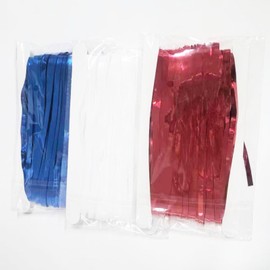 AILEXI 3 Pack 3ft*8ft Party Supplies Foil Fringe Shimmer Curtains, Door Window Decorations Streamers or Wall Backdrop Tinsels - Red White DarkBlue