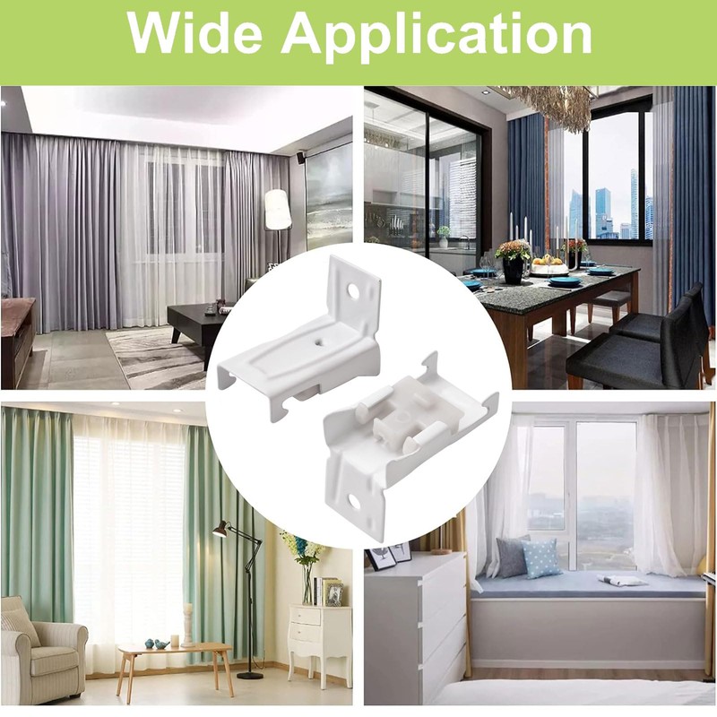 UFURMATE Wall Mount Curtain Track Bracket, 20Pcs Stainless Steel Bendable
