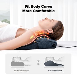 Boriwat Neck and Back Massager with Heat, 3D Kneading Shiatsu Massage Pillow for Neck, Back, Shoulders, Legs, Deep Tissue Relief for Sore Muscles, Home & Car, Great Gift for Women, Men, Mom, Dad