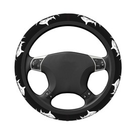 Vykmvtyb Pirate Fish Flag Steering Wheel Covers,Anti Slip Sweat Absorption Elasticity Car Accessories Steering Wheel Protector Universal 15 Inch for SUV Sedan Vans Trucks