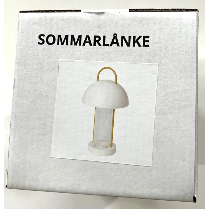 IKEA New IKEA Sommarlanke LED Decorative Table Lamp, Yellow/ Glass,