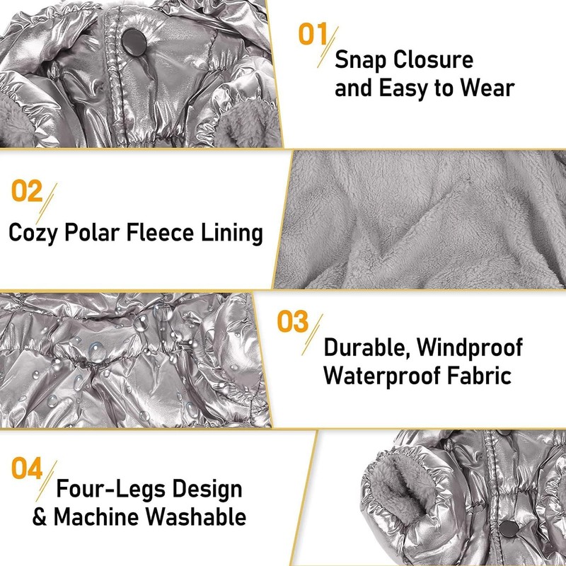 Winter Warm Waterproof Puppy Down Jacket, Lightweight Outdoor Padded Pet