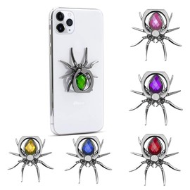 Phone Ring Holder, Cell Phone Ring Grip Holder, Adjustable 360° Rotation Finger Ring Stand for Smartphones Tablets (Spider-Blue)