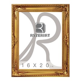 RYZERIRT Ornate Wooden Gold Picture frames,16x20 Picture Frame for Photo Frame,Canvas Frames,Art Panels Frame,Paintings,Artwork,Corner Ornaments Gold Frames,without Acrylic Glass and Backing 03
