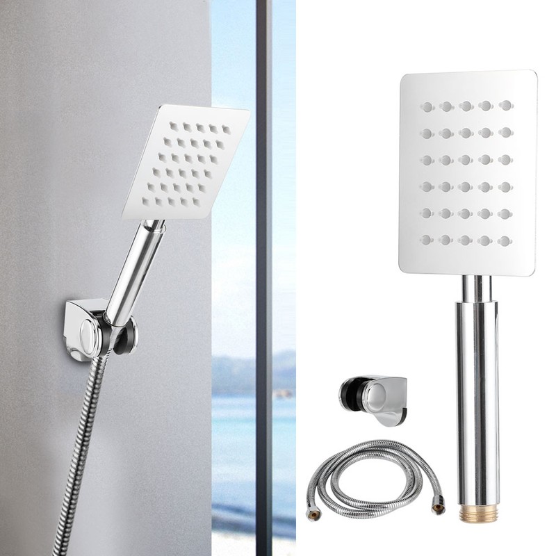G1/2in Thread Handheld Shower Head High Pressure Square Shower Sprayer