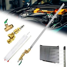 40 Inch Pressure Washer Wand for Radiator Cleaning, Dual-Use Air/Water Flush Tool with 6×25° Fan Nozzles & Brush, 304 Stainless Steel Valve (vs Copper), 6 Tips + Quick Adapter for Car/Truck/Excavator