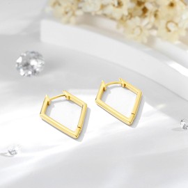 Hoop Earrings 925 Silver 925 Silver for Women Girls Hypoallergenic Silver Earrings Fashion Huggie Hoop Earrings Silver/Gold, small, Gold-plated, No Gemstone