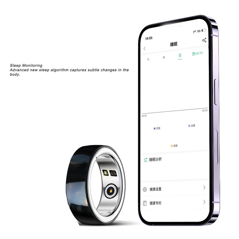 Smart Ring Sleep Fitness Tracker IP68 Waterproof Ceramic NFC Ring