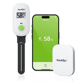 RAINPOINT Digital Wireless Plant Moisture Meter Kit Houseplants Indoor With Low/High Moisture Alert,Real-time Monitoring Hygrometer Sensor For Outdoor Gardening Push Notification&Email Lawn Greenhouse