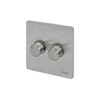 Schneider Electric GU6422CSS Ultimate Screwless Flat Plate, Stainless Steel, Double