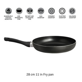Hudson Frying Pan 11 in Aluminium Black Non-Stick Layer