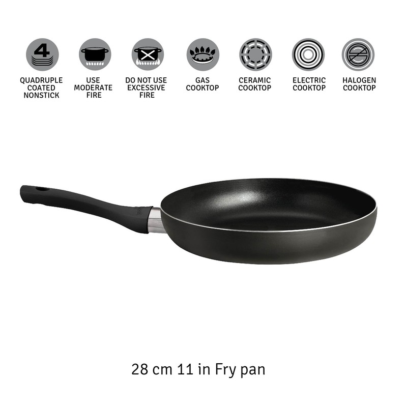 Hudson Frying Pan 11 in Aluminium Black Non-Stick Layer