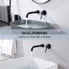 YardMonet Wall Mount Bathroom Faucet Matte Black, Single Handle Wall
