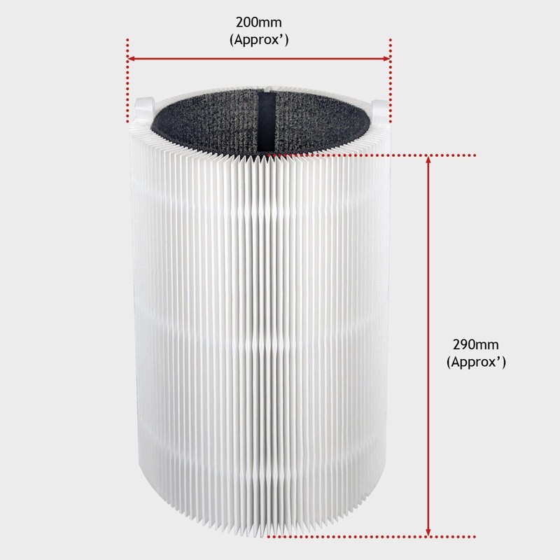 SPARES2GO Particle HEPA Carbon Sleeve Filter for Blueair Blue Pure