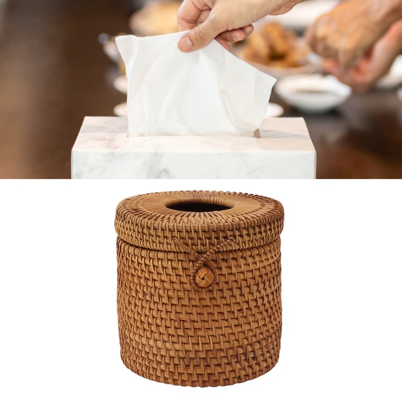 Rectangular Rattan Tissue Box Cover Rattan Woven Tissue Box Holder