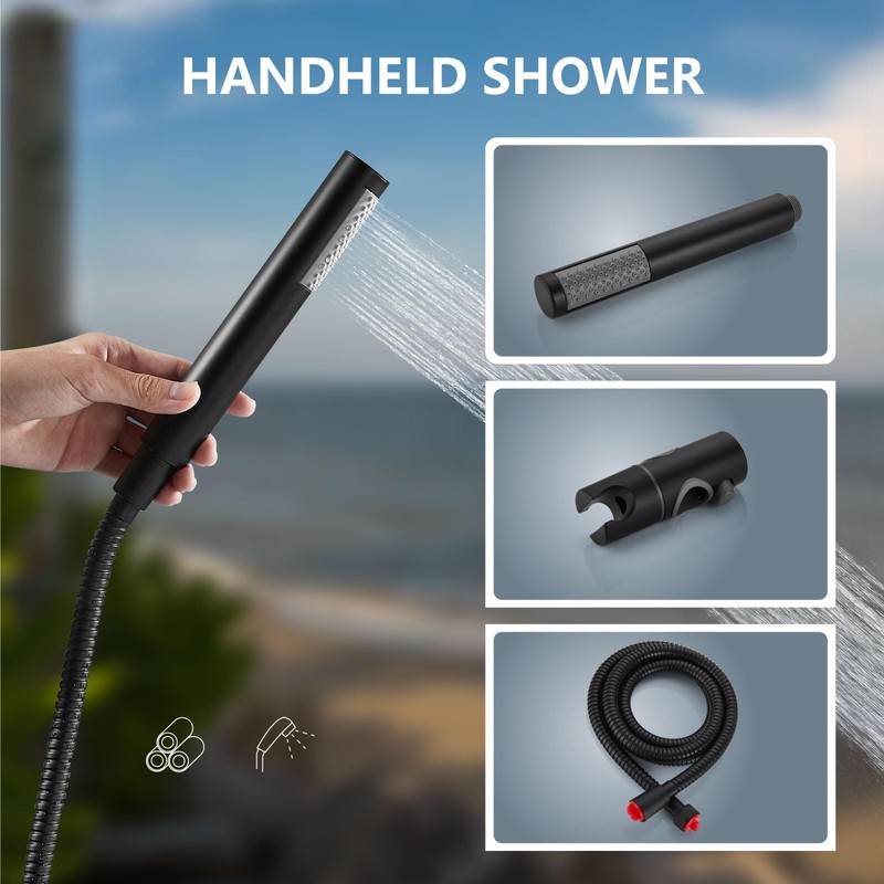 Aolemi Wall Mount Outdoor Shower Kit,Outdoor Shower Fixtures Faucet System